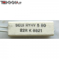 22 OHM 2W 5% Resistore strato metallico 1AA12296_F38b