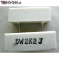 2.2 KOHM 5W Resistore Ceramico 1AA10292_L02b
