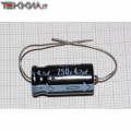 4.7uF 250V Condensatore elettrolitico assiale 1AA11413_P35-37_N36a