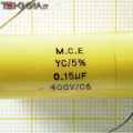 150nF 400V/C6 Condensatore Polipropilene M.C.E YC/5% 1AA20078_L18b