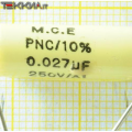 27nF 250V/A1 Condensatore antinduttivo Policarbonato PNC/10% M.C.E. 1AA20108_L18b