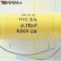 150nF 630V 5% Condensatore antinduttivo Polipropilene metallizzato HYC M.C.E. 1AA20112_L18b