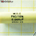 68nF 250V Condensatore antinduttivo Policarbonato PNC/10% M.C.E. 1AA20117_L18b