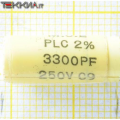 3.3nF 250V 2% Condensatore antinduttivo Polistirene PLC M.C.E. 1AA20120_L18b