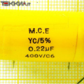 220nF 400V/C6 YC/5% Condensatore Poliestere M.C.E. 1AA20126_L18b