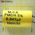 47nF 100V/B1 5% Condensatore antinduttivo Policarbonato 1AA20130_L18b