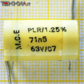 71.5nF 63V 1.25% Condensatore antinduttivo Polistirene 1AA20132_L18b